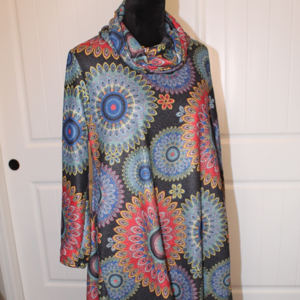Beautiful Cowl/Scoop Neckline Full A-Line Dress